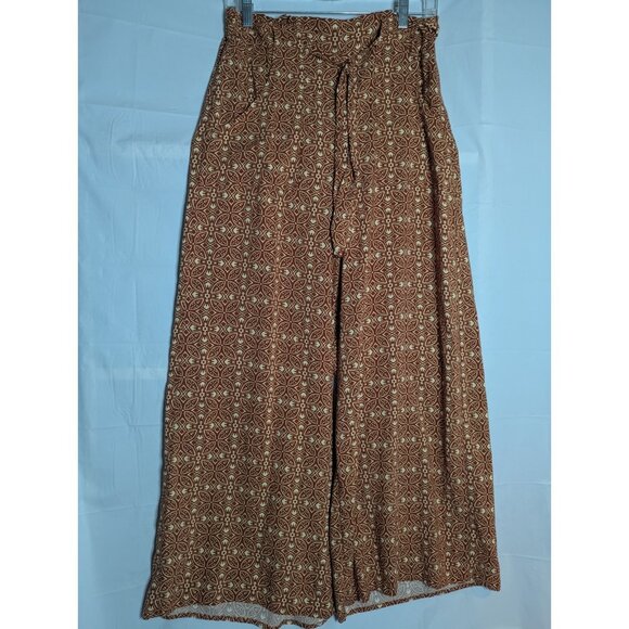 Patrons of Peace Anthropoloie Wide Leg Pants Boho Beachy Resortwear Sz M READ - Picture 1 of 10